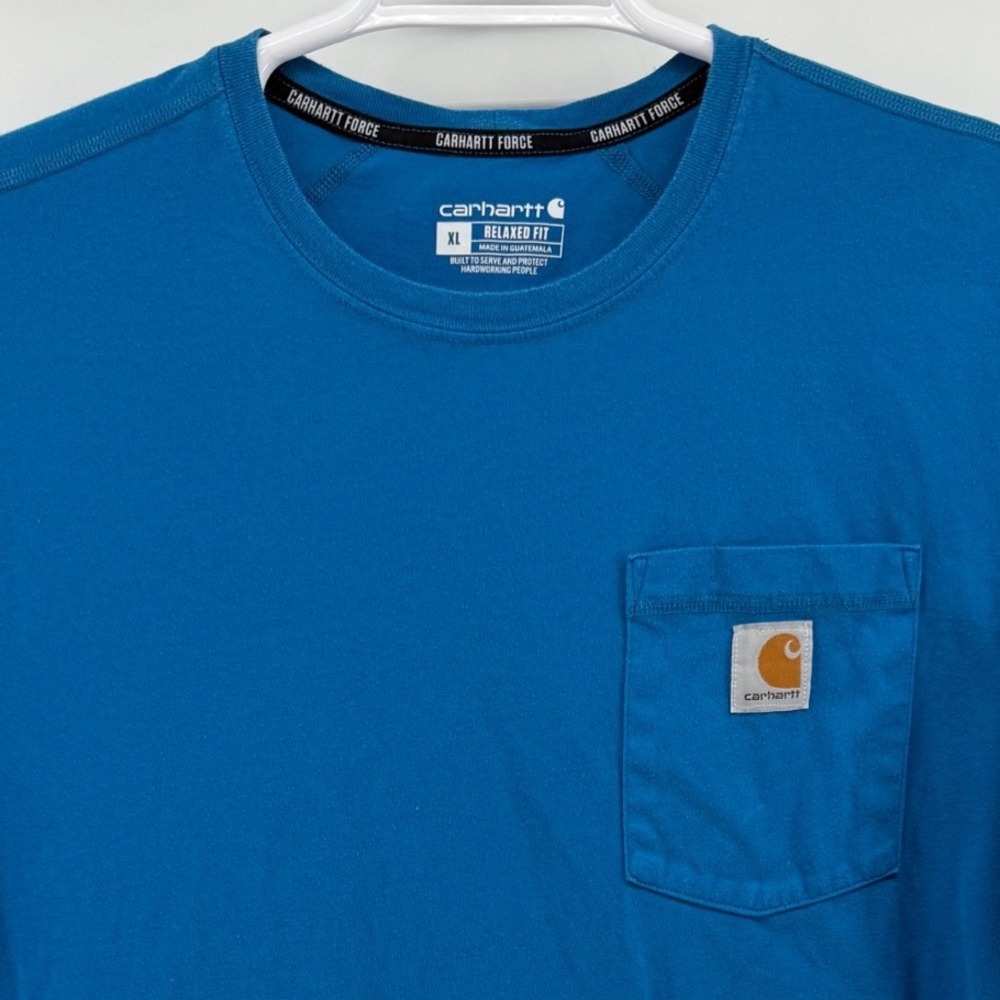Carhartt Force Relaxed Fit Blue Pocket T-Shirt Mens XL TK4616-M Short Sleeve